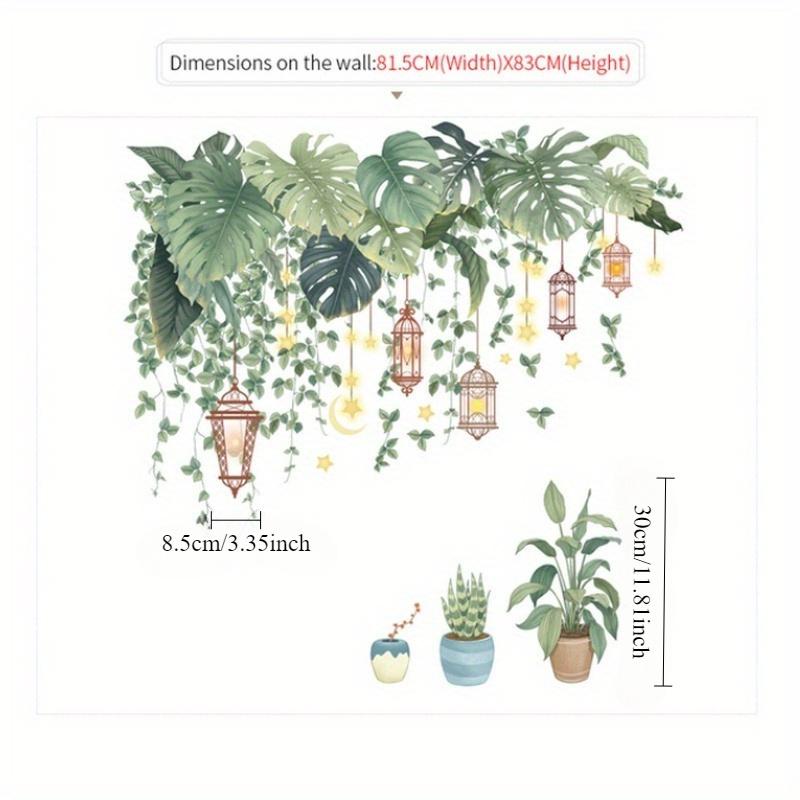 Wall Stickers Removable Green Leaves Bonsai PVC Decals Self-adhesive Sticker for Home Decor