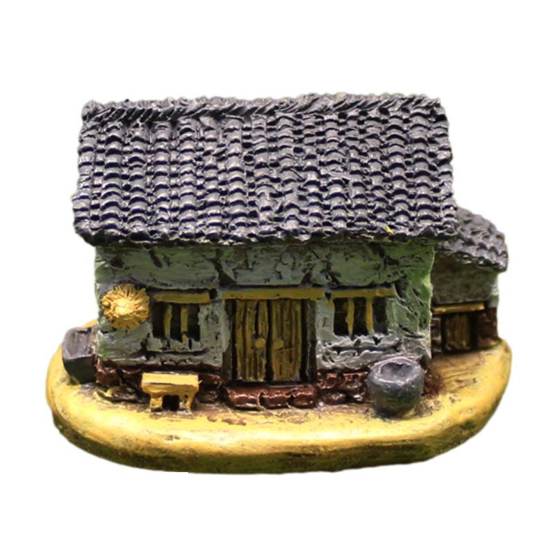 

Village Resin House Miniature With Moss For Diy Landscape Art And Festive Gifts White House
