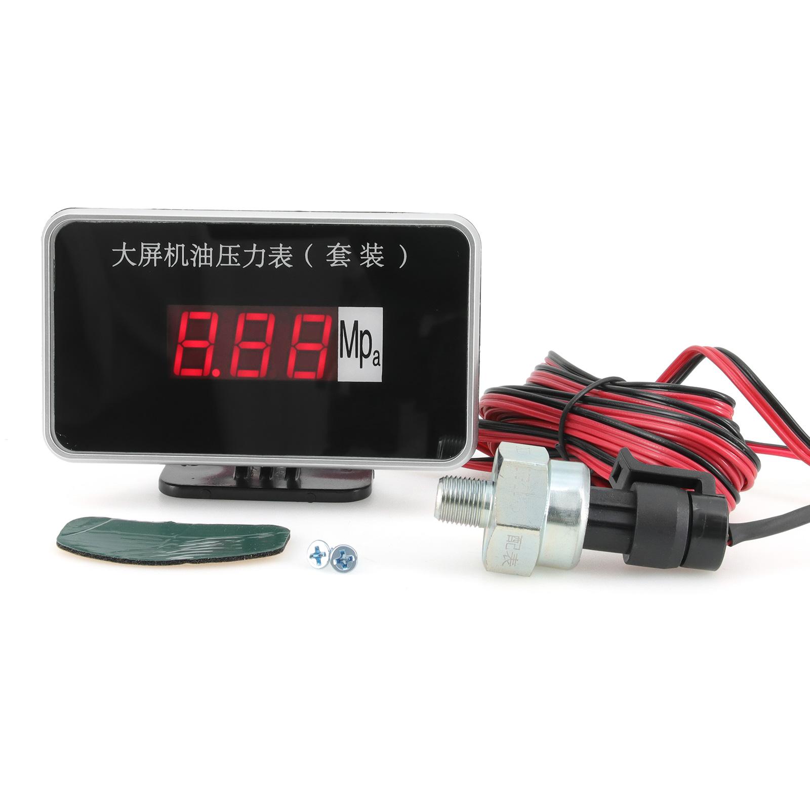 

Red LED Big Screen Oil Pressure Gauge Electronic Oil Press Meter 12V 24V Automotive Gauge With Oil Pressure Sensor For All Truck чорний