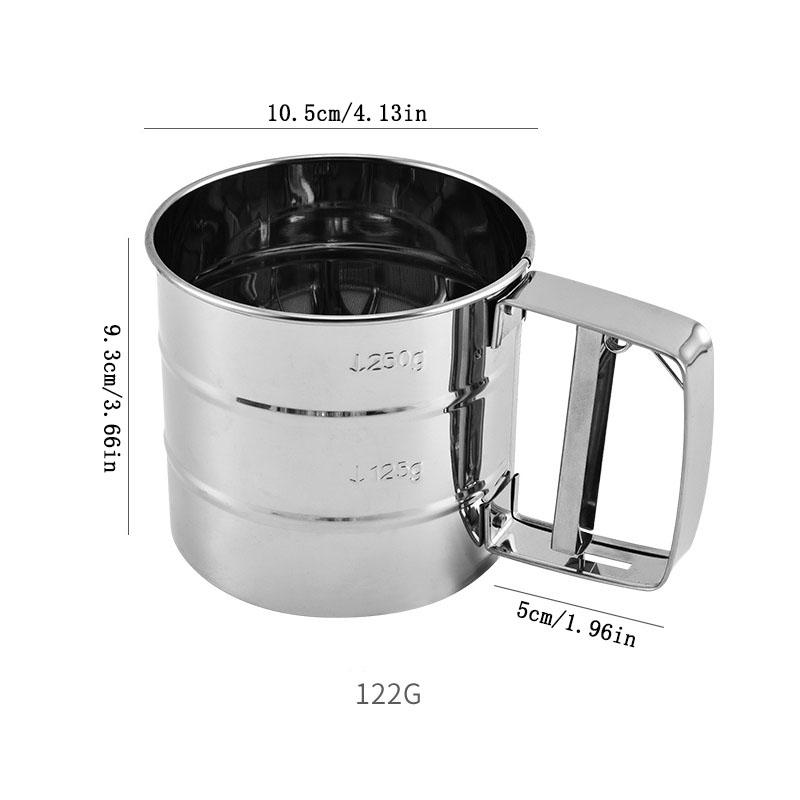 

Flour sieve stainless steel material manufacturing,Coffee Sieve Cup,Semi Automatic Sifter for Baking | Fine Mesh Pastry Sieve Cu