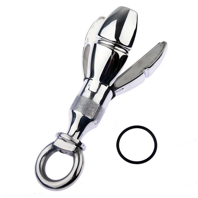 Upgradovaný těžký anální dilatační kolík Otevřít a zavřít zámek vaginálního expandéru Nastavitelný kovový anální kolík SM Retro Tools Sex
