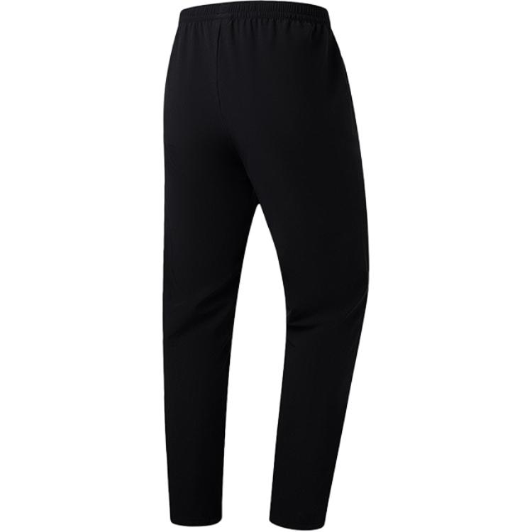 Li-Ning Mid Waist Solid Color Drawstring Sports Casual Pants Men Bottoms Black AYKT093-1