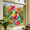 Creative Tropical Cocktail Static Cling Wall Sticker Self Adhesive Removable for Kitchen Bathroom Home Decor