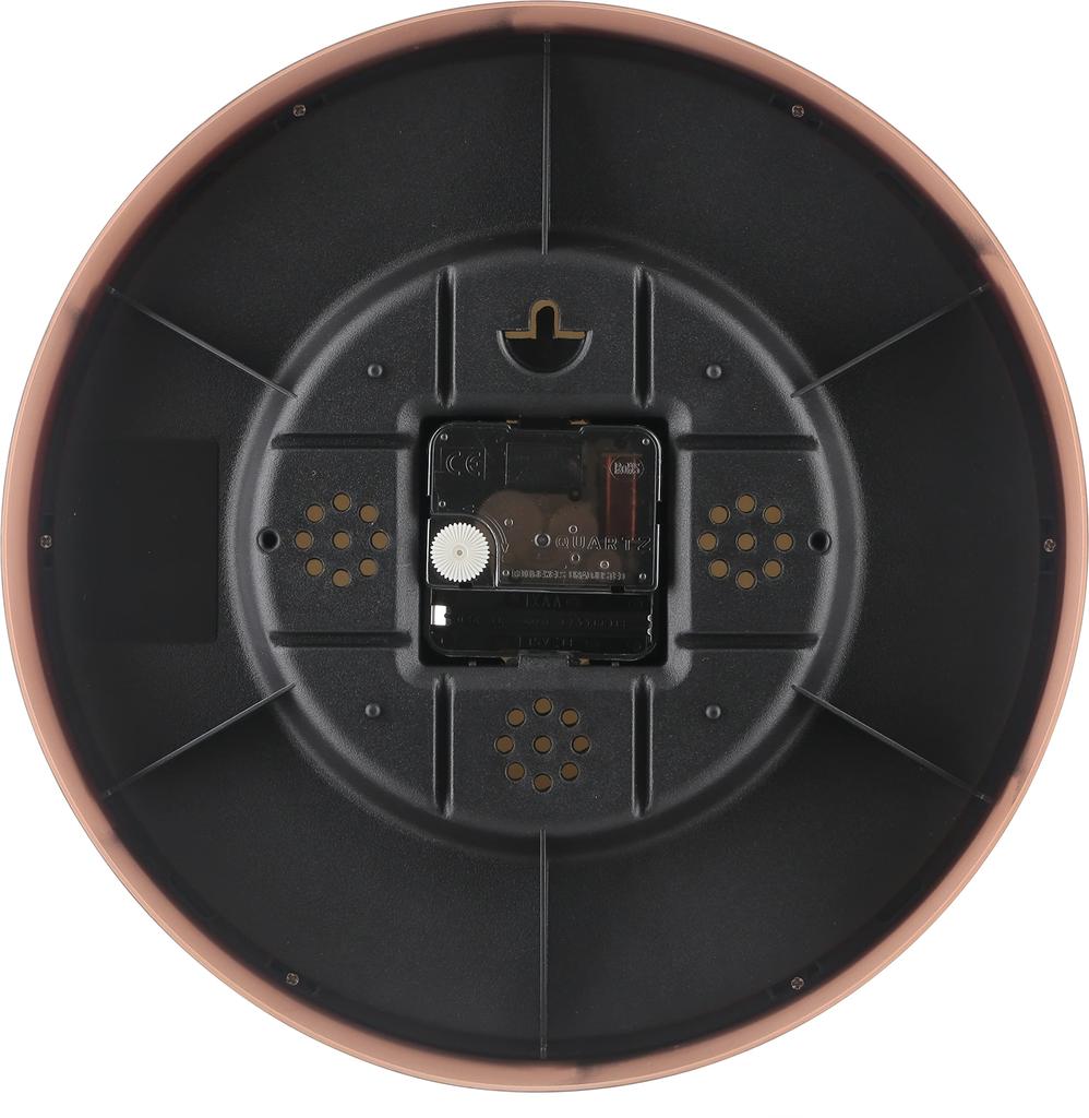 Fujiboeki Wall Clock Width 25.5 X Depth 4.3 X Height 25.5 Cm Brown Miel 28199 Small with Temperature and Hygrometer