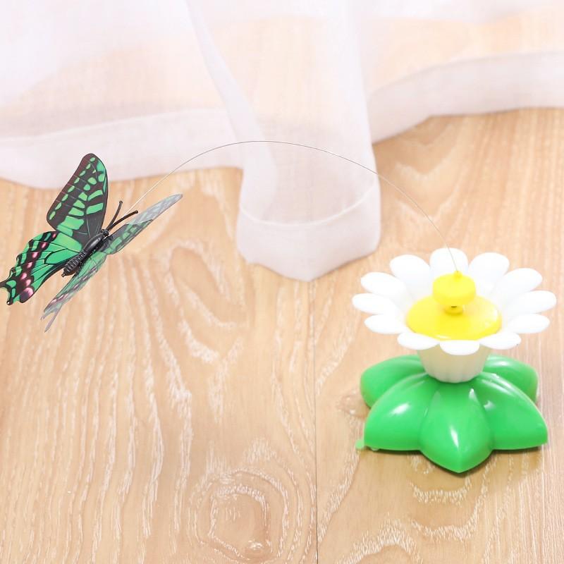 1PC Automatic Rotating Cat Teaser Electric Flying Butterfly Hummingbird Cat Teaser Stick Bird Around Flowers Cat Self-hi Toy