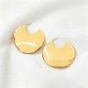 European and American Style Exaggerated Metal Smooth Surface Large Round Stud Earrings Geometric Round Glossy Trend Earrings