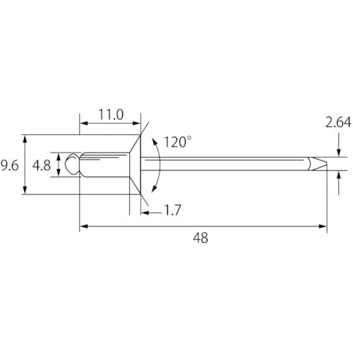 Lobtex Countersunk Head Blind Rivets (1000 Pieces) Aluminum/Steel 6-4 NSA64K