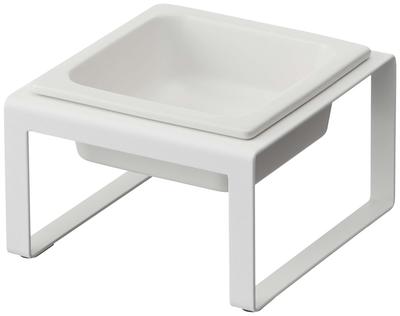 Yamazaki Pet Food Bowl Stand Tall White Approx. W15 X D15.5 X H10cm Tower (Food and Water Bowl) 5816