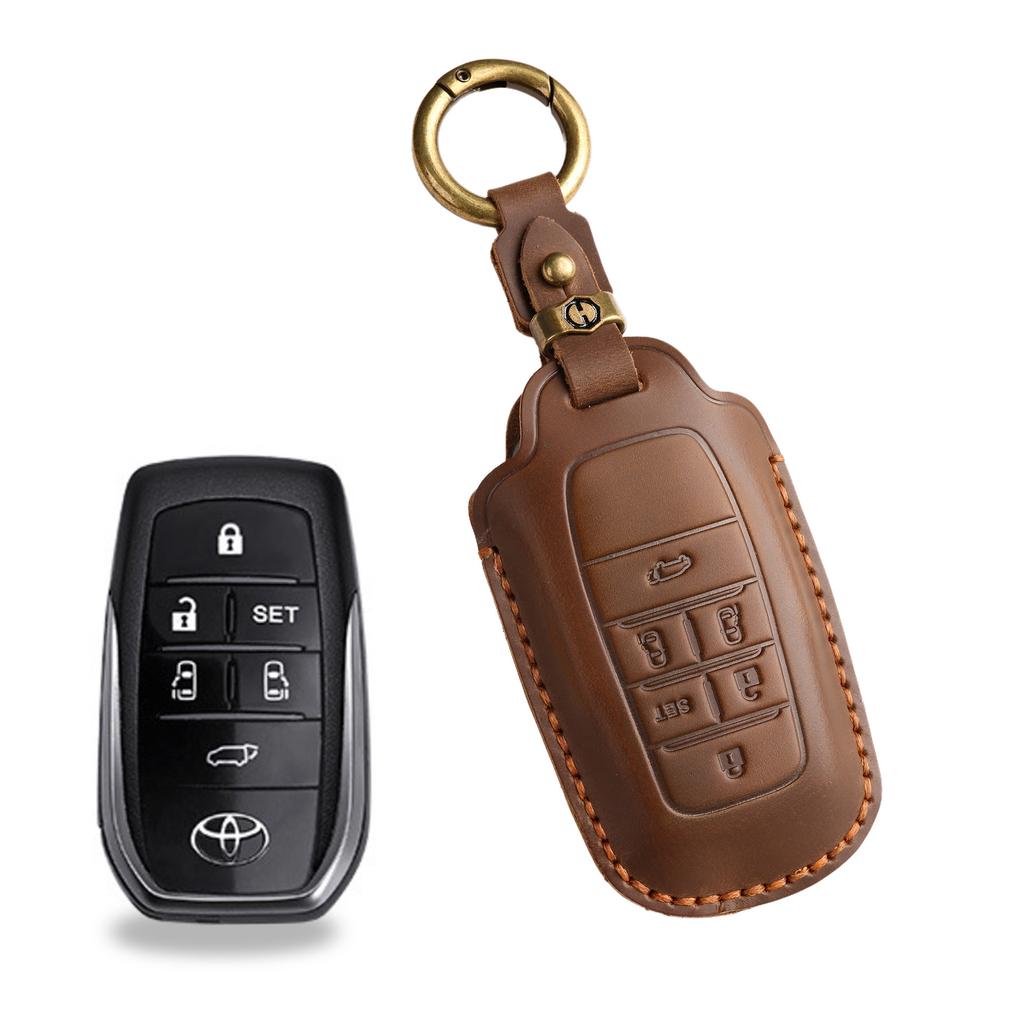Vintage Key Cover For Toyota Gryvia Xena Key Bag Elfa Leather Protective Case Ring