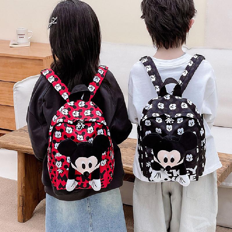 Disney Minnie Mickey Cartoon Printed Plush Doll Decoration Children Backpacks For Kindergarten Boys And Girls