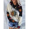 Mama Bear Printed Drawstring Hoodie, Casual Long-sleeved Shoulder-falling Hoodie, Women's Clothing