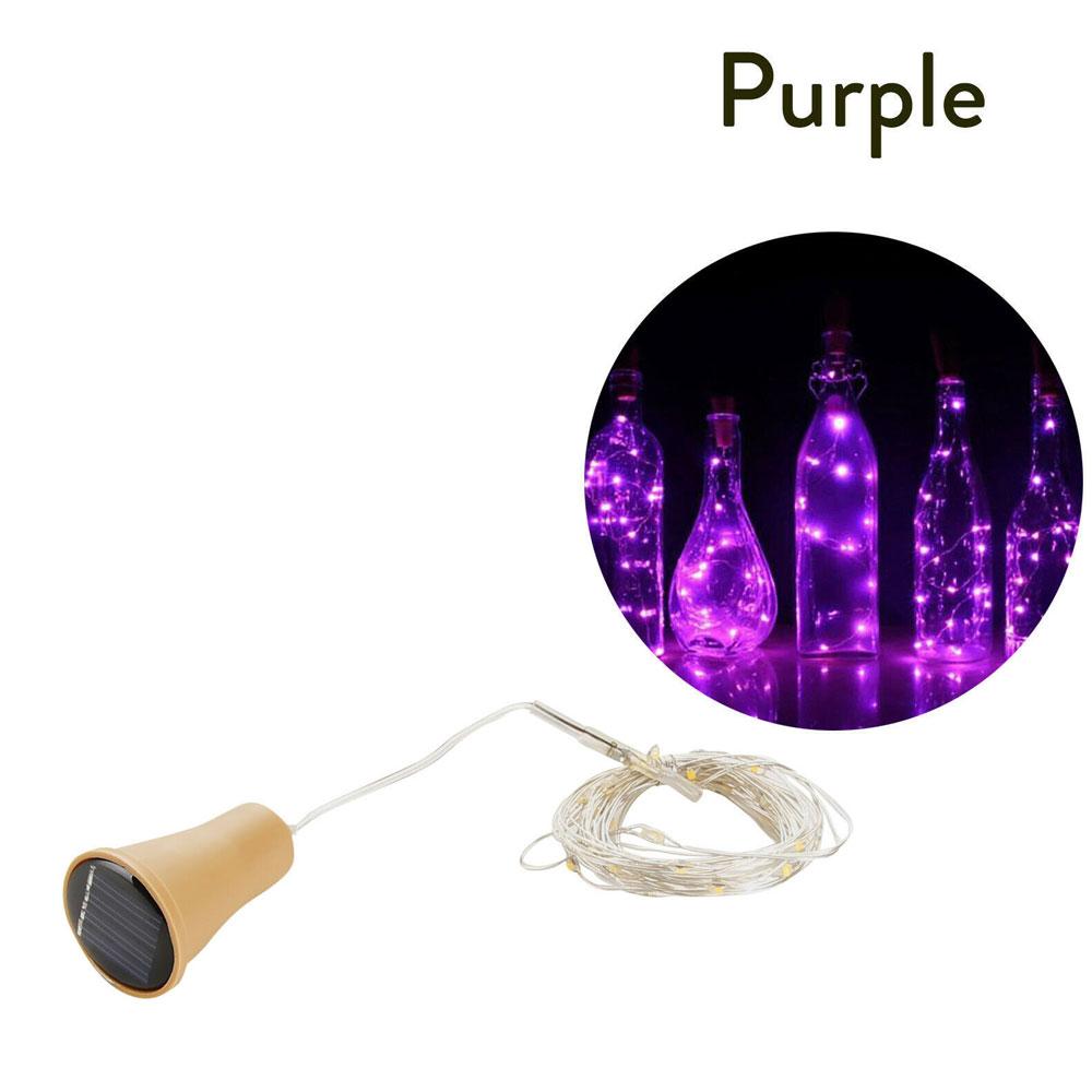 Solar Powered 10LED 20LED Wine Bottle Lights Cork Shape Fairy Lights Garland Christmas Light Copper Wire Home Room Decor Lamp