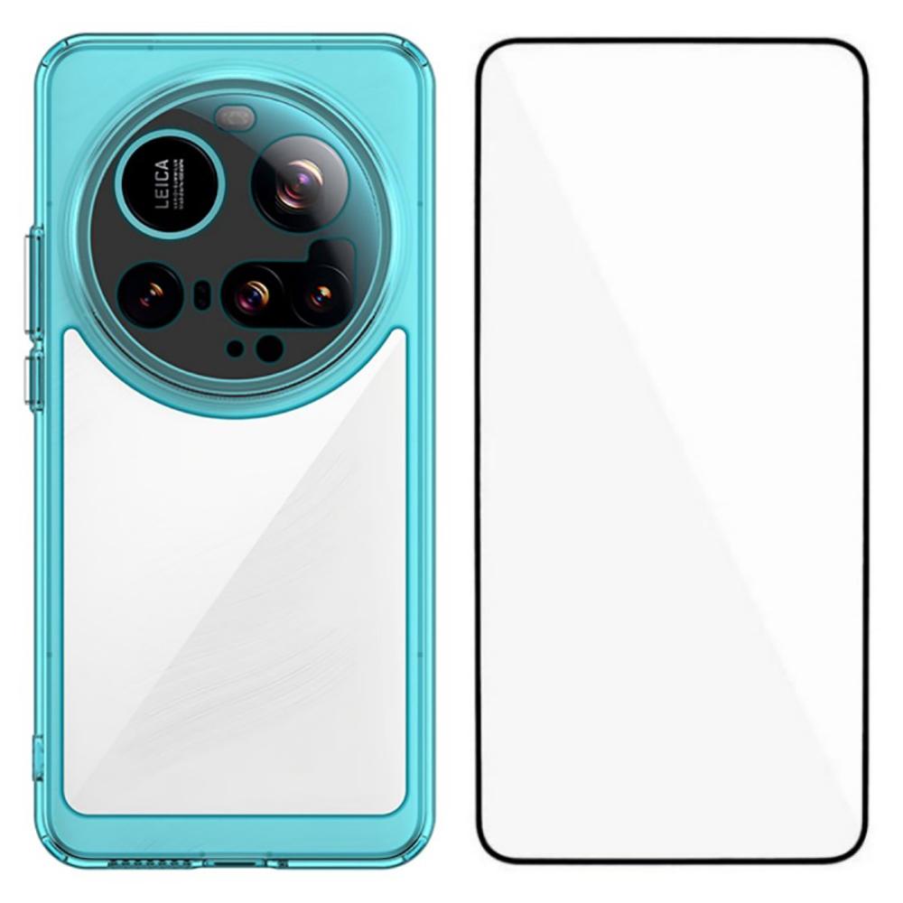 

WANLONFENG XC Series For Xiaomi 15 Ultra Case TPU Acrylic Phone Cover with Tempered Glass Film Transparent Blue