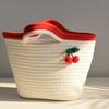 Hot Selling 2024 Little Cherry Handbag Cotton Knitted Handbag Beach Vacation Bag Tote Bag Handheld