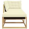 Modular Outdoor Sofa Units with Cushions White 241.5 x 83 x 73 cm