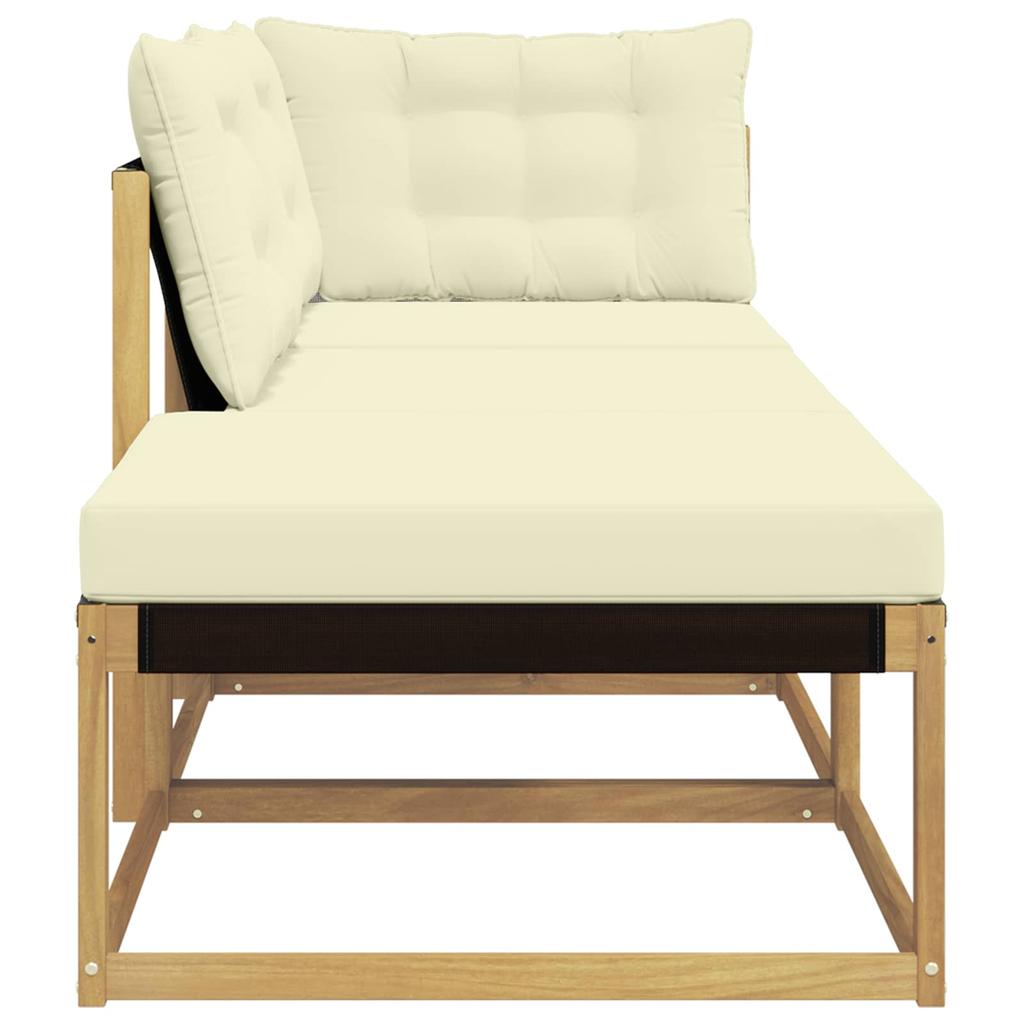 Modular Outdoor Sofa Units with Cushions White 241.5 x 83 x 73 cm