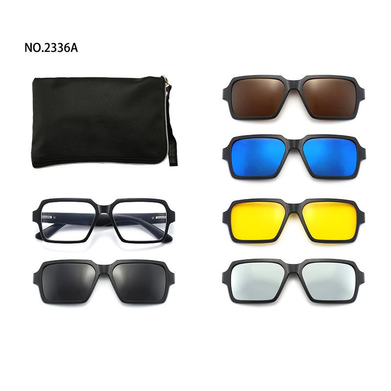 6 In 1 Men Women Optical Magnetic Sunglasses Clip Magnet Clip on Sunglasses Polaroid Clip on Sun Glasses WIth Box