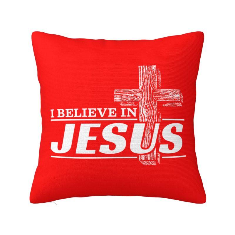 Jesus Quotes Throw Pillow Case cm for Living Room Religion Cross Christian Faith Cushion Cover Soft Polyester Pillowcase