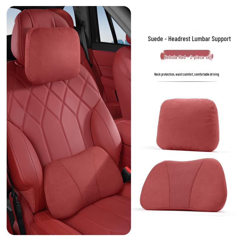 Luxeed V9 Neck and Lumbar Support Headrest Pillow for Car Interior Decoration and Modification