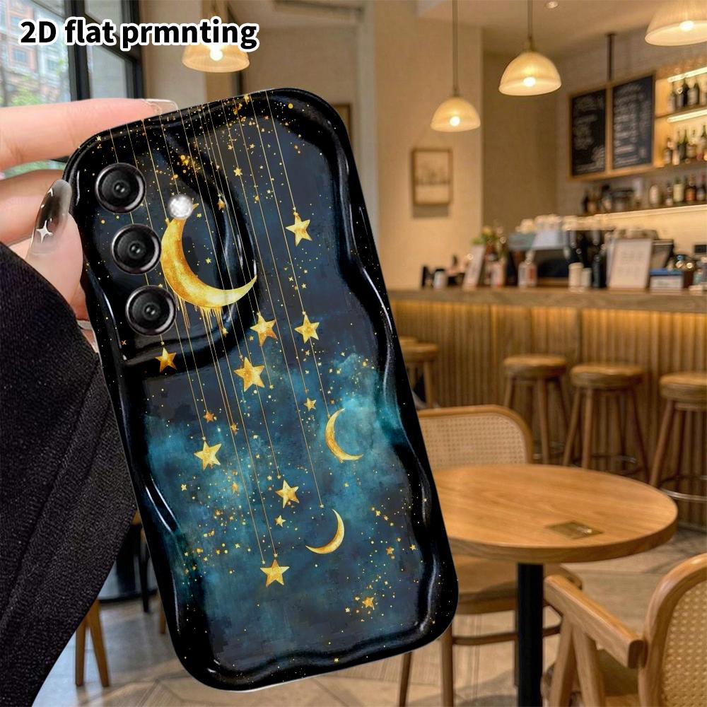 Phone case: 2D flat, suitable for Samsung Galaxy A34 A35 M05 M06 S20 S22 S21 FE Plus 5G protective cases, featuring hanging stars and moon, perfect ho