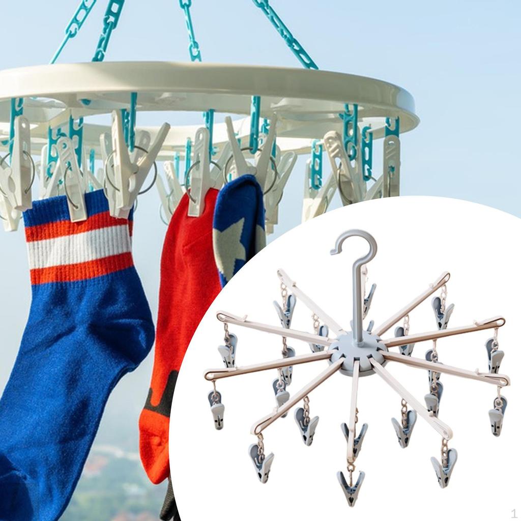 20 Clip Sock Hanger for Laundry Drying Rack with Clips Diaper And Underwear