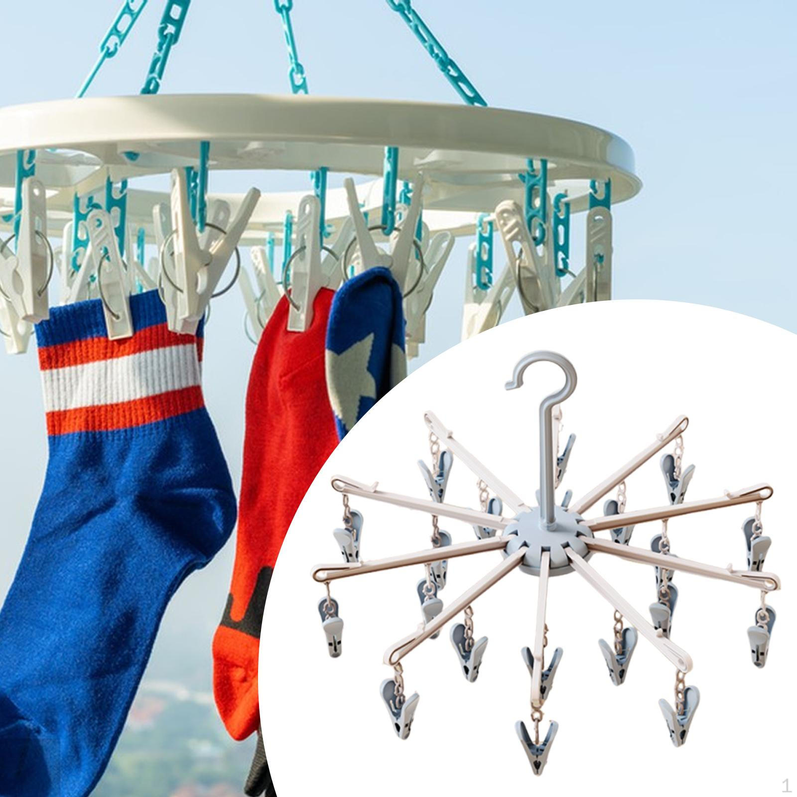 

Вешалка для носков с 20 зажимами для сушилки белья с зажимами для подгузников и нижнего белья синий