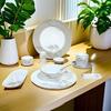 Luxury Gold Rim Bone China Tableware Set: Elegant Ceramic Plates, Bowls, and Dishes for Home and Hospitality Use