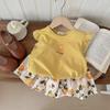 2025 Summer Outfit: Girls' Loose Short Sleeve T-shirt & Princess Skirt Set