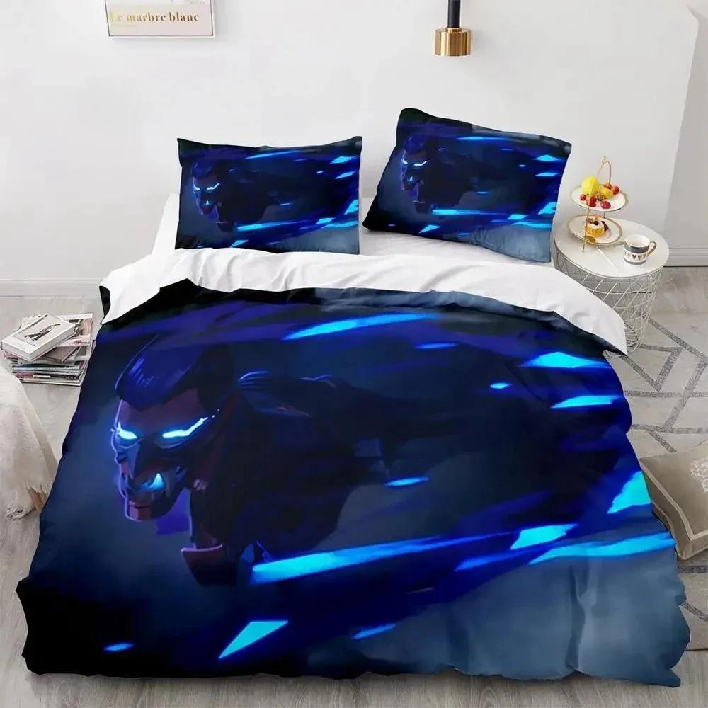 Game Valorant Neon Bedding Set Boysgirls Twin Queen Size Duvet Cover Pillowcase Bed Kids Adult Fashion Home Textile Customizable