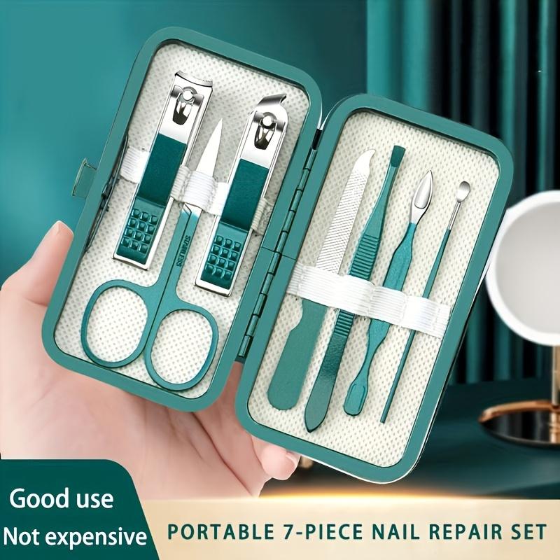 Xiaomi 7pcs Manicure Set Stainless Steel Nail Clippers, Nail File, Ear Cleaner, Concave Blade, Unscented, Fingernail Care Tools