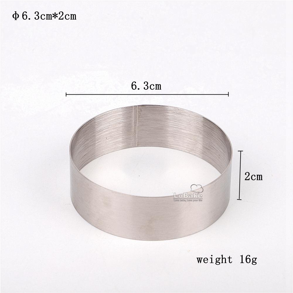 10pcs/lot Diameter 5cm 6.3cm round shape various height stainless steel mousse cake ring mini tiramisu molding cutter DIY baking