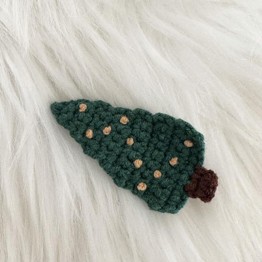 Soft Christmas Hair Clip Woolen Yarn Christmas Tree Hairpin Knitted Xmas Barrettes Christmas