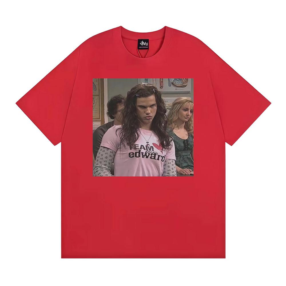 Twilight Meme Team Edward Print TShirts Unisexs WOMEN Vintage Short Sleeve Tee Shirt Cotton High Quality ONeck Oversized T Shirt S
