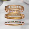 18k Gold-Plated Stainless Steel Bracelet with 5A Zirconia & Hollow Letter Buckle