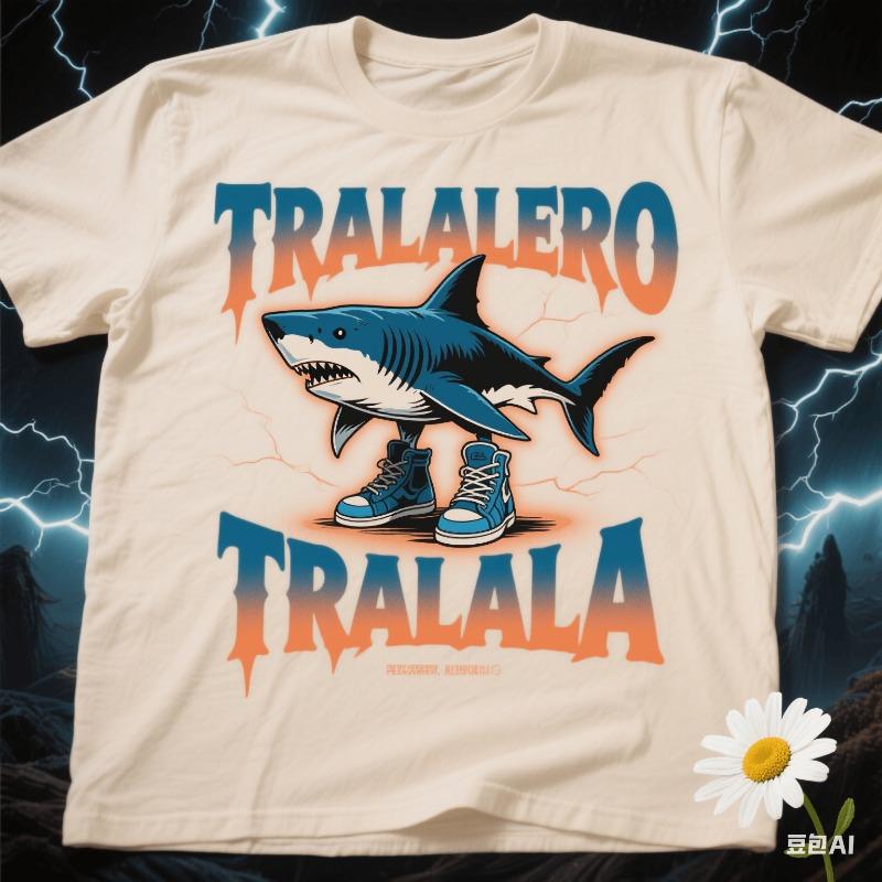 Tralalero Tralala Kids T-shirt Tungtung Sahur Brainrot Anime Tees Boy Girl Summer Short Sleeve Cotton Tops Children Clothes Gift