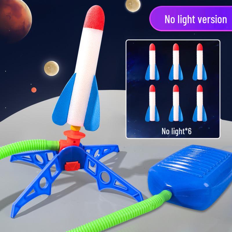 Interactive Foot-Pedal Rocket Launcher Toy with LED Lights for Outdoor Play
