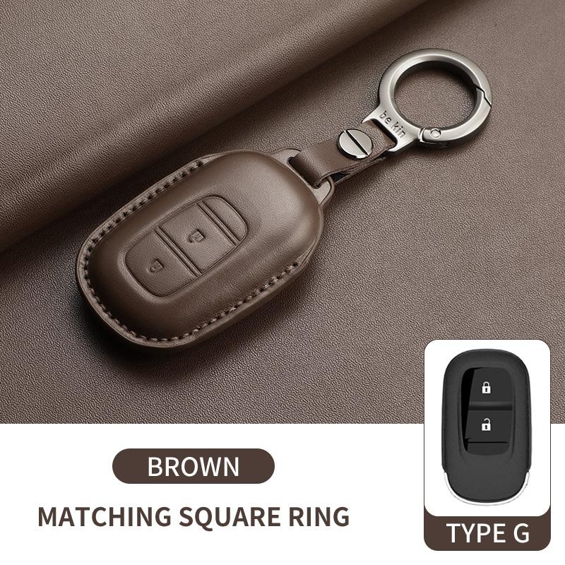 Leather Car Key Case Cover for Honda Odyssey Xrv Civic HR-V Crv Accord Integra Durable Car Key Fob Shell Decorative Accessories