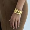 2024 New Fashion Round Wide Grain Bangle Irregular Alloy Open Bracelet Women Gold Silver Creative Handmade Bracelets