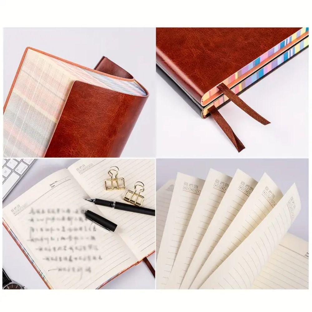 Thickened Work Meeting Record Book Soft Leather Cover A6/A5 Students Notebook Meeting Minutes