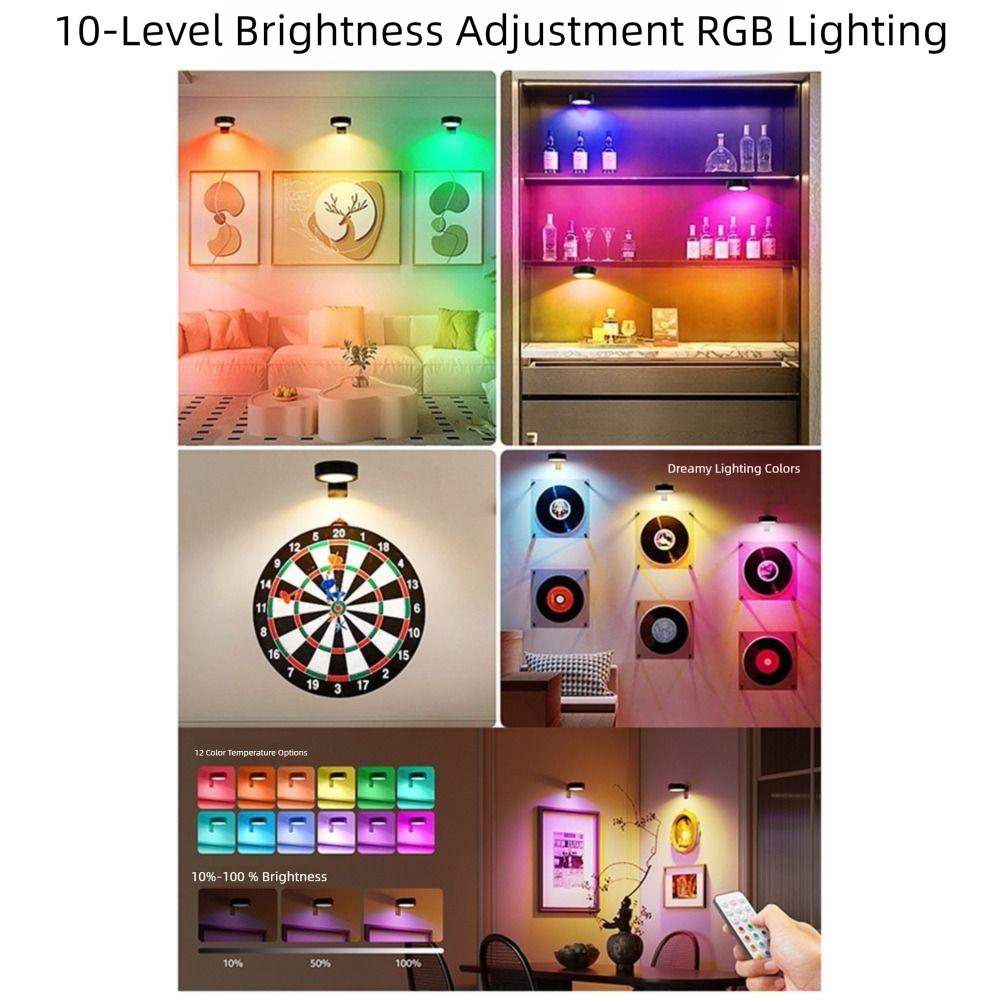 1/2/3Pcs No-Drill Magnetic LED Light Wall Mounted Art Display Light  Night Light