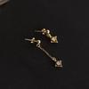 Xin Zhe Mei S925 Gold-Plated Sterling Silver Asymmetrical Rhombus Stud Earrings