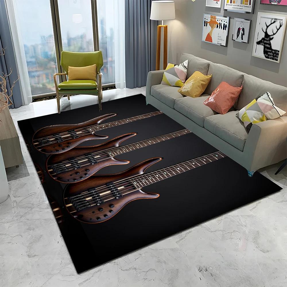 Electric Guitar 3D Classical Guitar Carpet Rug for Home Living Room Bedroom Sofa Doormat Decor,kids Area Rug Non-slip Floor Mat