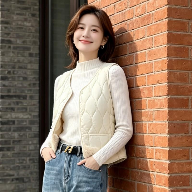 Womens Padded Vest Lightweight Warm Sleeveless Coat Short Outerwear Winter