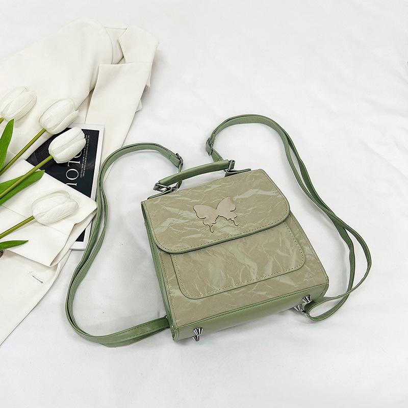 Stylish Butterfly Backpack 2024 New Design Soft Pu Fashionable Shoulder Bag In Black Blue Green Grey Pink White
