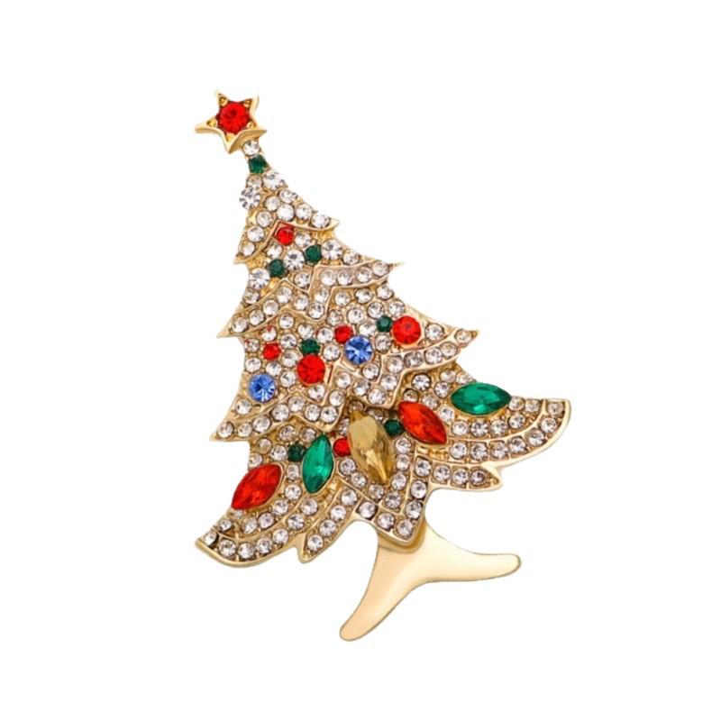 Women's Versatile Rhinestone Christmas Brooch: Tree, Elk, Wreath, Snowflake Shoe Pin