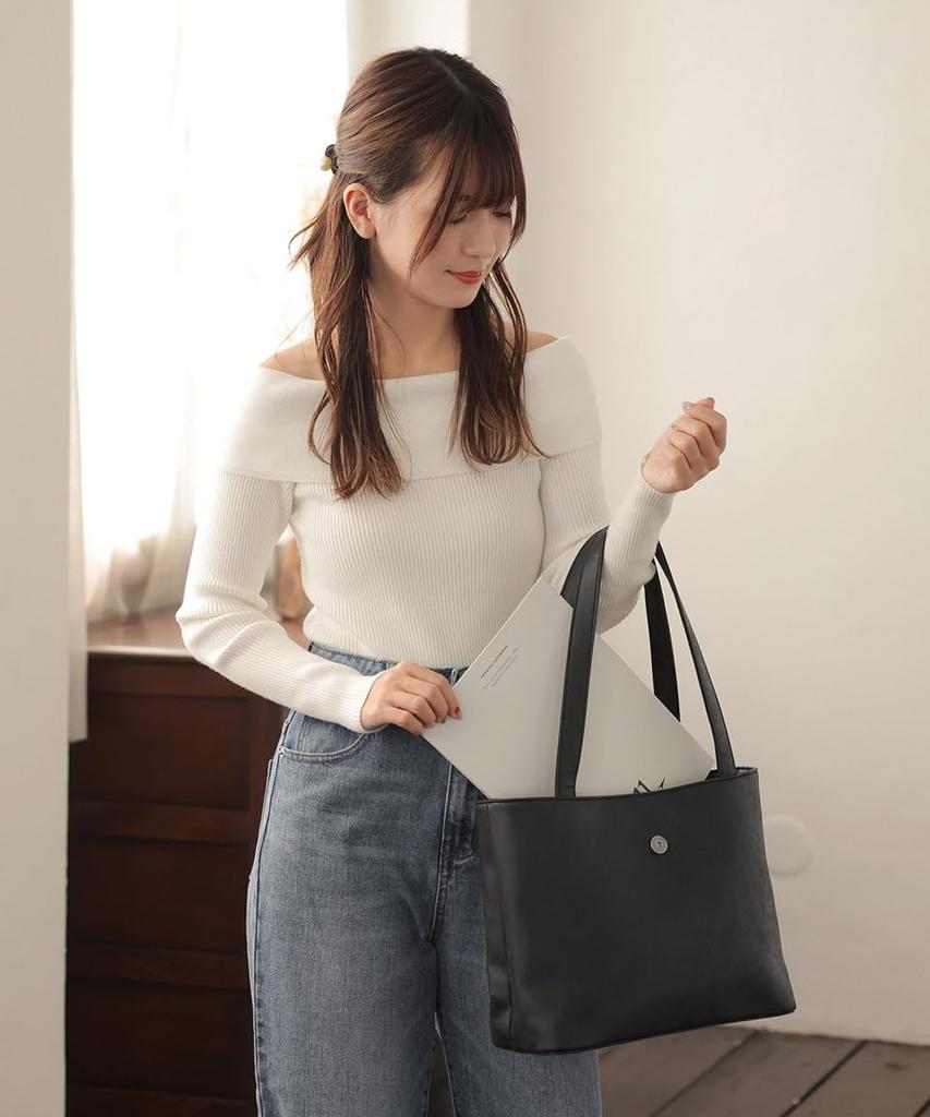 Altro Rose Black Tote Bag for Women, 2-Way, Studded Tote Bag with Shoulder Strap, Large Capacity, A4 Size, Cute, Perfect for Commuting to Work or