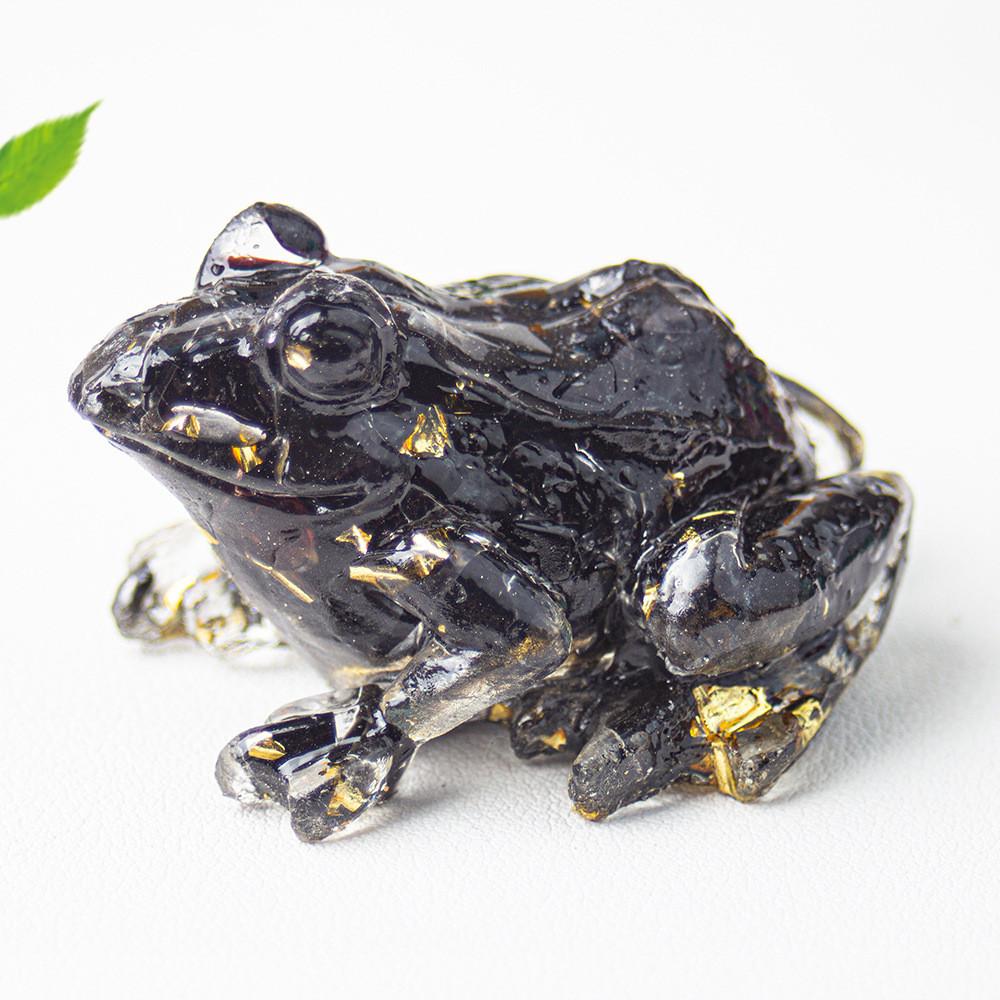Crystal Resin Frog Aquarium Decor With Cute Design For Office Desk And Gift