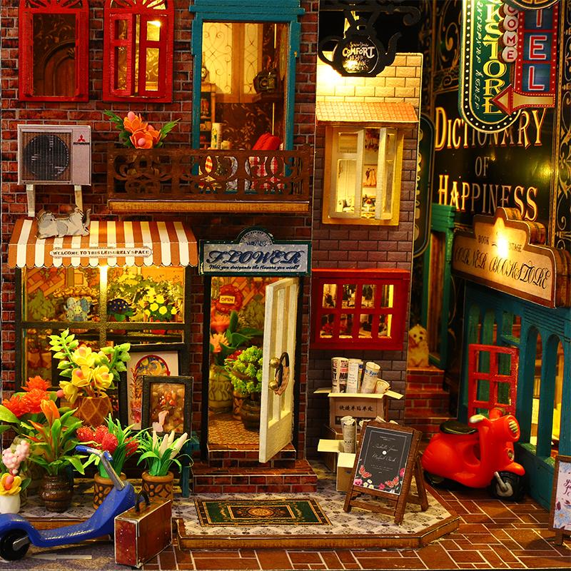 DIY Mini Doll House Kit 3D Puzzle Assembly Model Building Toys Home Bedroom With Furniture Wooden Crafts For Xmas Birthday Gifts