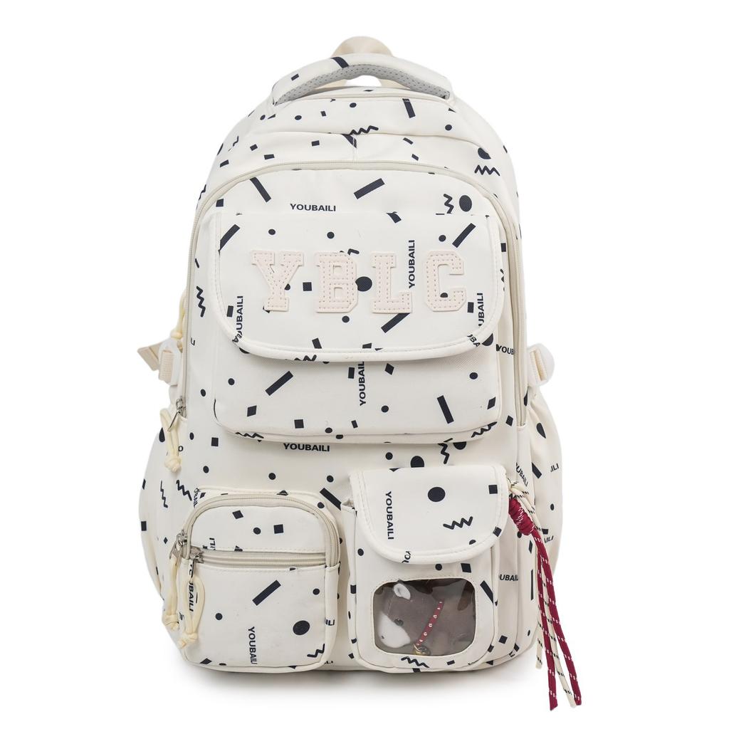 Girls' Junior High School School Bags Cute Printed Backpack High School Student Lightweight SchoolBags Large Sized Computer Bag for College Students