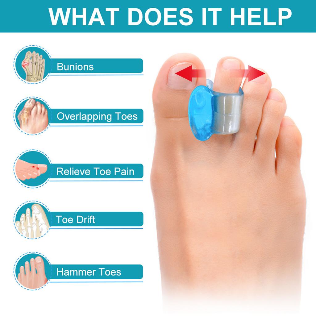 6 Pairs Silicone Toe Separators Relief Bunion Pain Toes Corrector Stretcher Pad Blue White